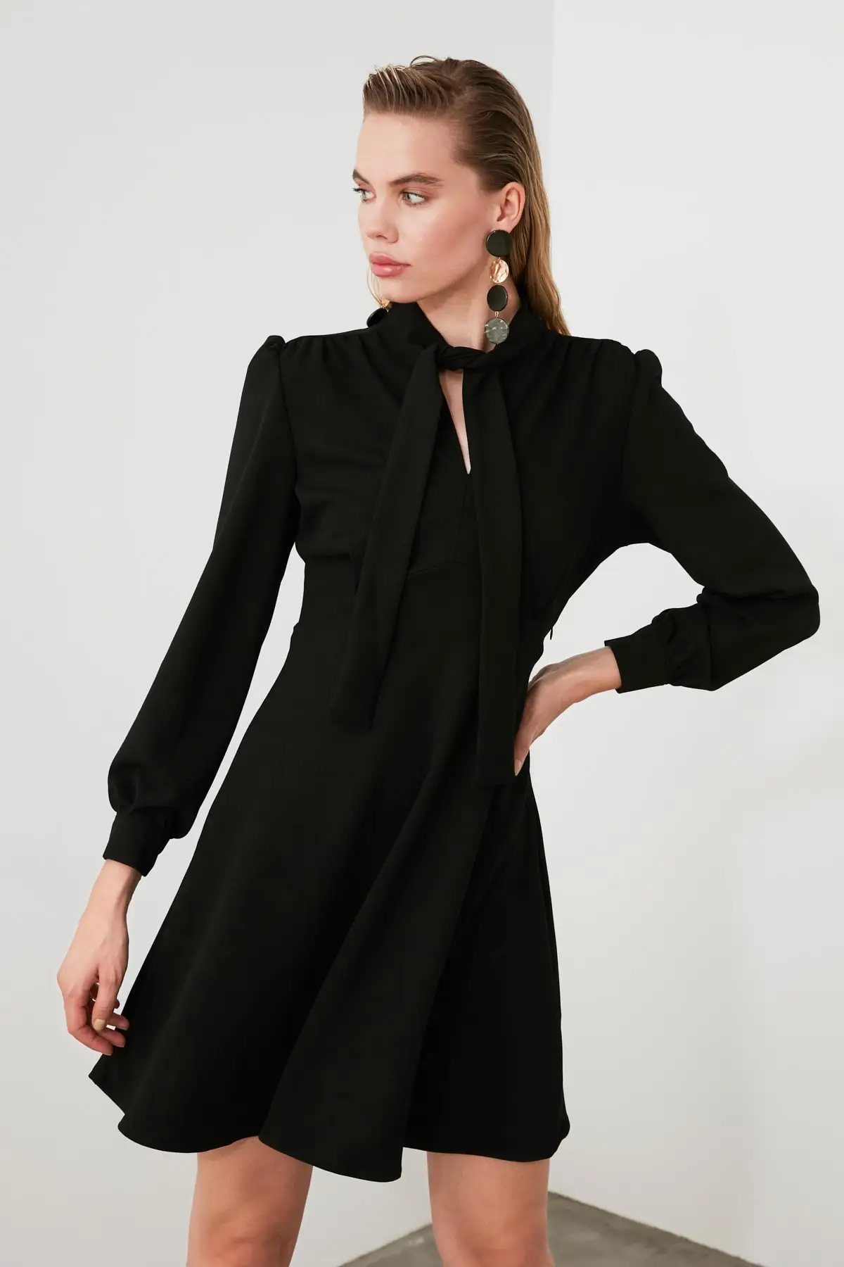 Трикотажное платье с поясом TWOAW20EL2108|Женские платья| |