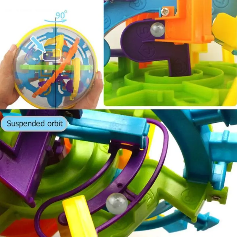 

3D Puzzle Maze Decompression Toy 100 Level Intelligence Ball Maze Ball Toy Puzzle Game IQ Balance Children's Educational Toy