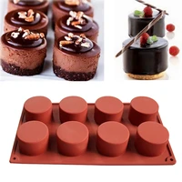8 holes silicone cake mold round chocolate pudding pastry soap mould diy muffin mousse biscuit decorating tools baking tray pan
