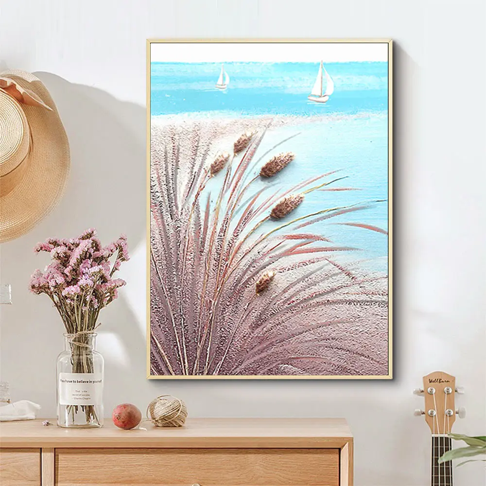 Печатная картина на холсте абстрактная скандинавская морская пейзаж плакат