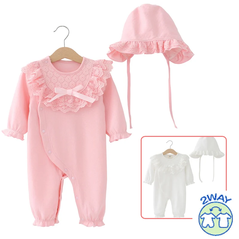Детский хлопковый комбинезон с шапкой на весну и осень|Ромперы| |