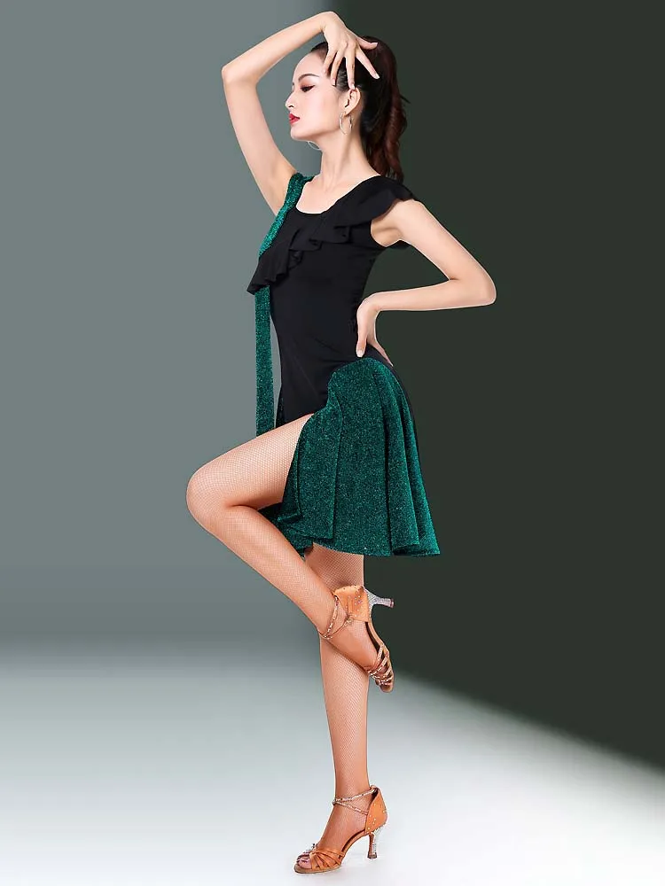 Женское платье для латиноамериканских танцев CACARE танцевальное с разрезом и