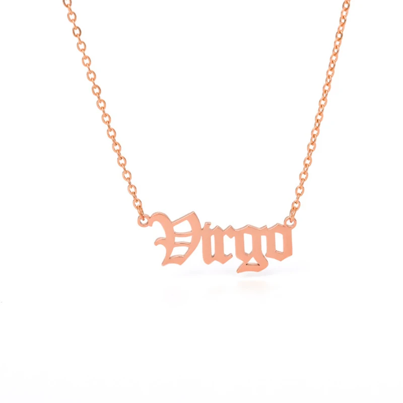 3 цвета 12 Созвездие Звезды зодиака ожерелье из нержавеющей стали кулон женское с