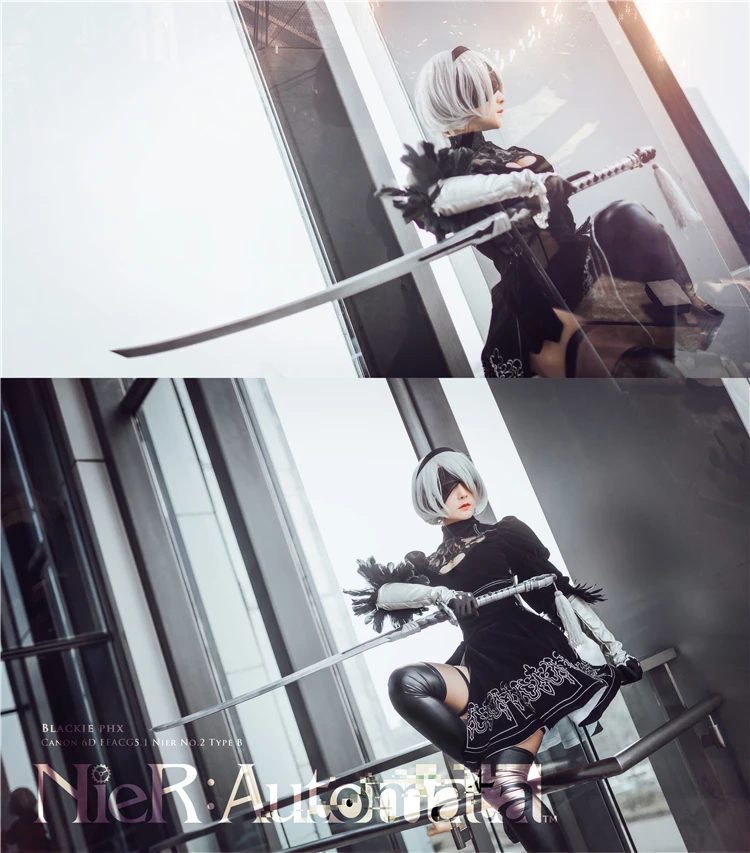 Парик для косплея из игры DokiDoki, NieR: Automata 2B, парик для косплея, Йорга, № 2, тип B, парики для женщин, короткие, белые, термостойкие волосы