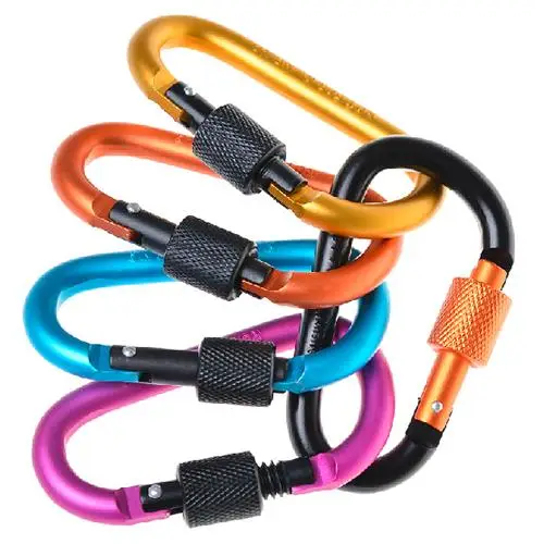 

Aluminum Carabiner D-Ring Key Chain Clip Snap Hook Karabiner Camping Keyring Accessories