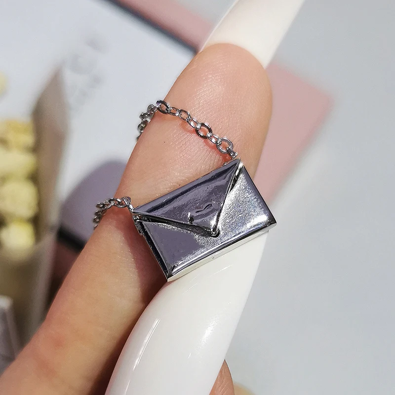 

2021 New Trendy Envelop Love Letter 925 Sterling Silver Necklaces for Women Party Gift Jewelry Wholesale X6229