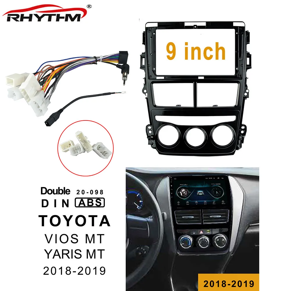 9 дюймов 2din Автомобильная Накладка для TOYOTA YARIS MT 2018-2019 стерео панель установки