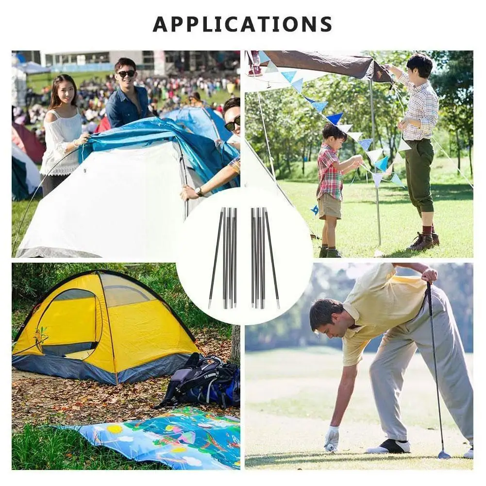 

Tent Pole Fiber Rod Tent Support Double Tent Pole Foldable Backpacking For Outdoor Camping Tent Accessories Outdoor Tools A8f0
