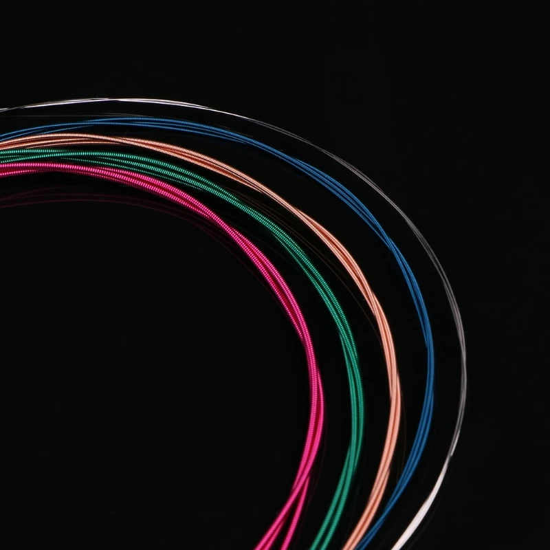 1 комплект 6 шт. Радуга Цвет Фул Струны для акустической гитары инструмент укулеле