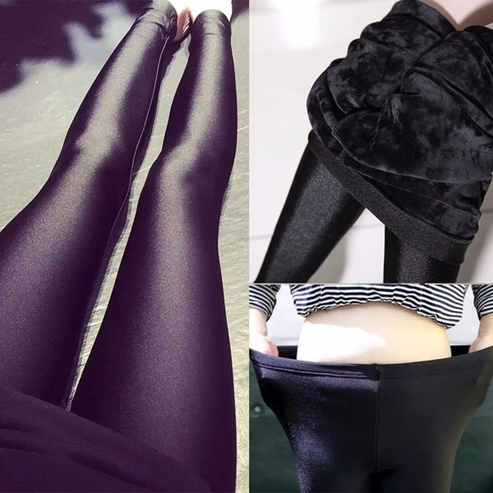 

Plus Size Fashion Women Leggings Autumn Elastic Leggins Warm Winter Fleece-Lined Woman Knitted Thick Legging Elastic