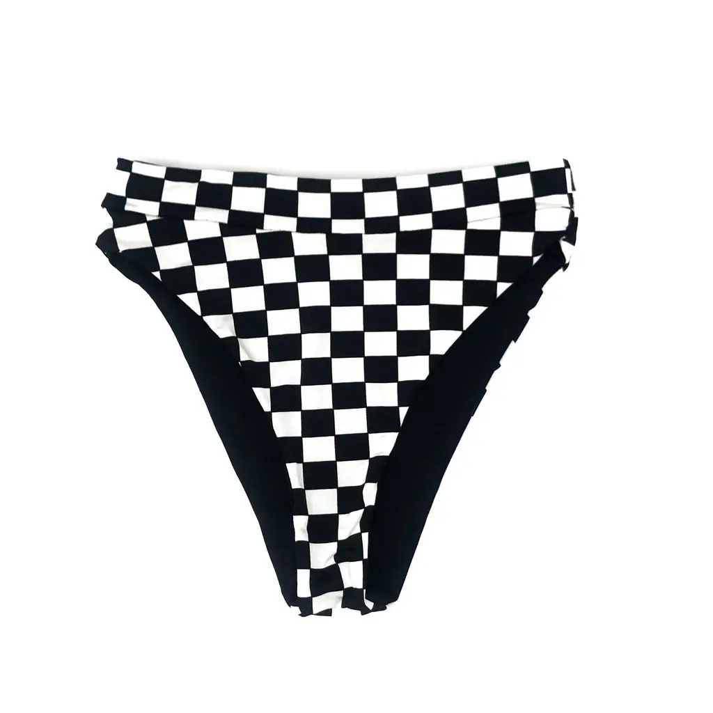 triangle white grid printed swimsuit sexy split women's bikini black waist family houndstooth and high Plaid w | Спорт и