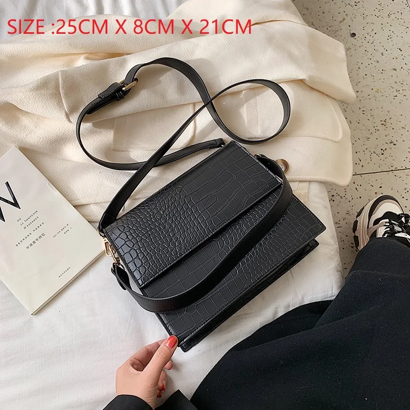 Alligator Black B Bolsos Mujer винтажная сумка через плечо из кожи аллигатора для женщин роскошные сумки женские сумки дизайнерские женские сумки через плечо с цепочкой - Цвет: Alligator Black B