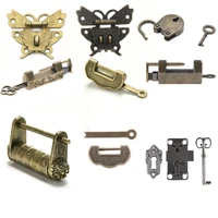 zinc alloy antique old vintage style mini padlock small luggage box key lock home usage hardware for wooden suitcase drawer