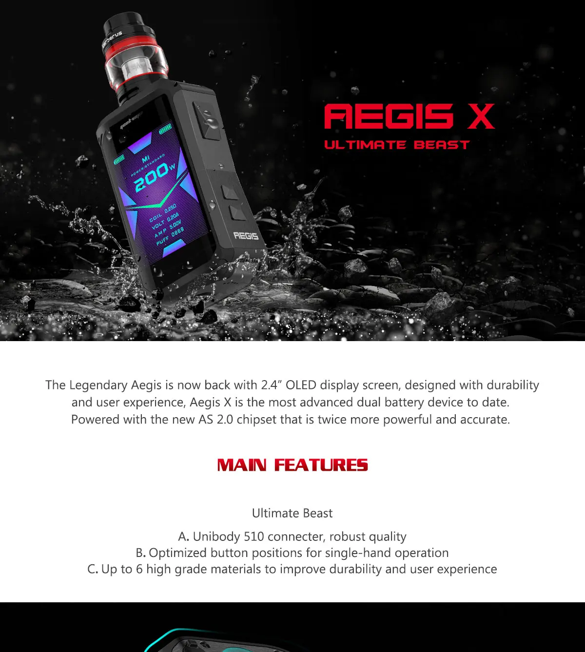 2 шт./партия Geekvape Aegis X Kit 200 Вт коробка мод водонепроницаемый электронная сигарета Vape с 5,5 мл Cerberus Танк испаритель VS Aegis Solo