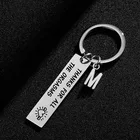 Брелок для ключей, из нержавеющей стали, с надписью A-Z, для мужчин и женщин