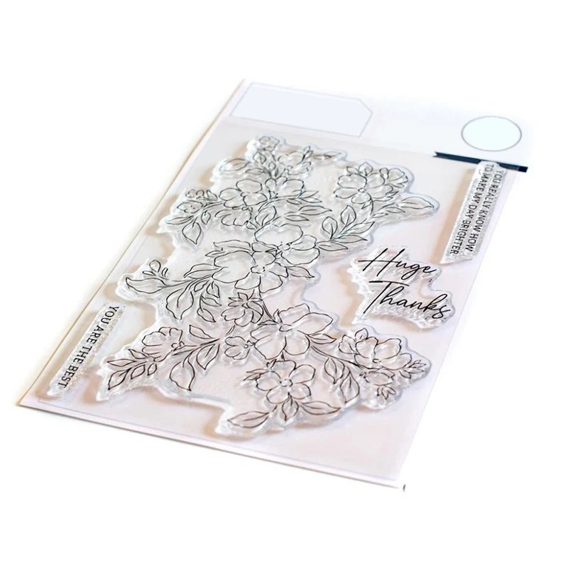 Новинка 2021 прозрачные штампы в виде цветущей ветки металлические и набор