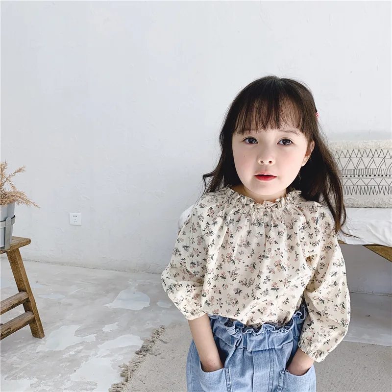 2020 новая стильная рубашка с принтом для девочек Весенняя модная блуза длинными