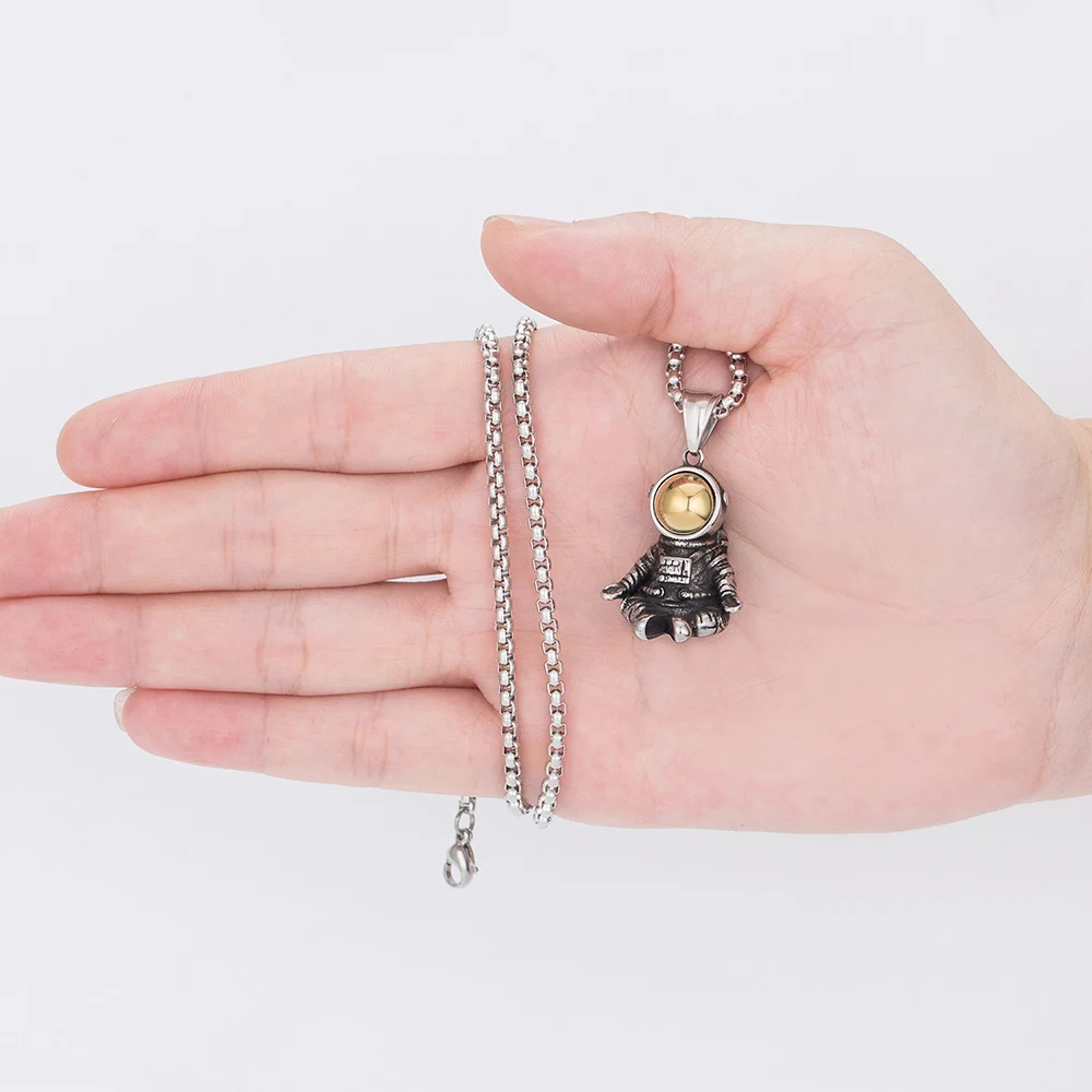 Кулон из нержавеющей стали в стиле панк-рок робот астронавт космическое ожерелье