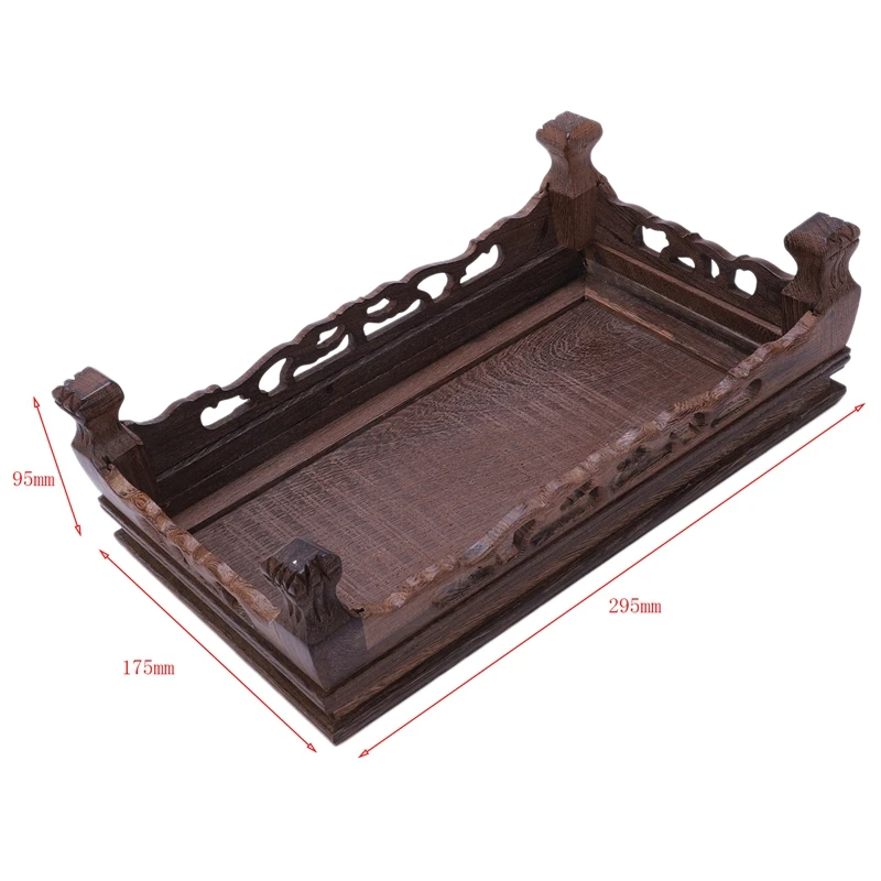 Прямоугольная скульптура Будды из красного дерева с изображением тигра