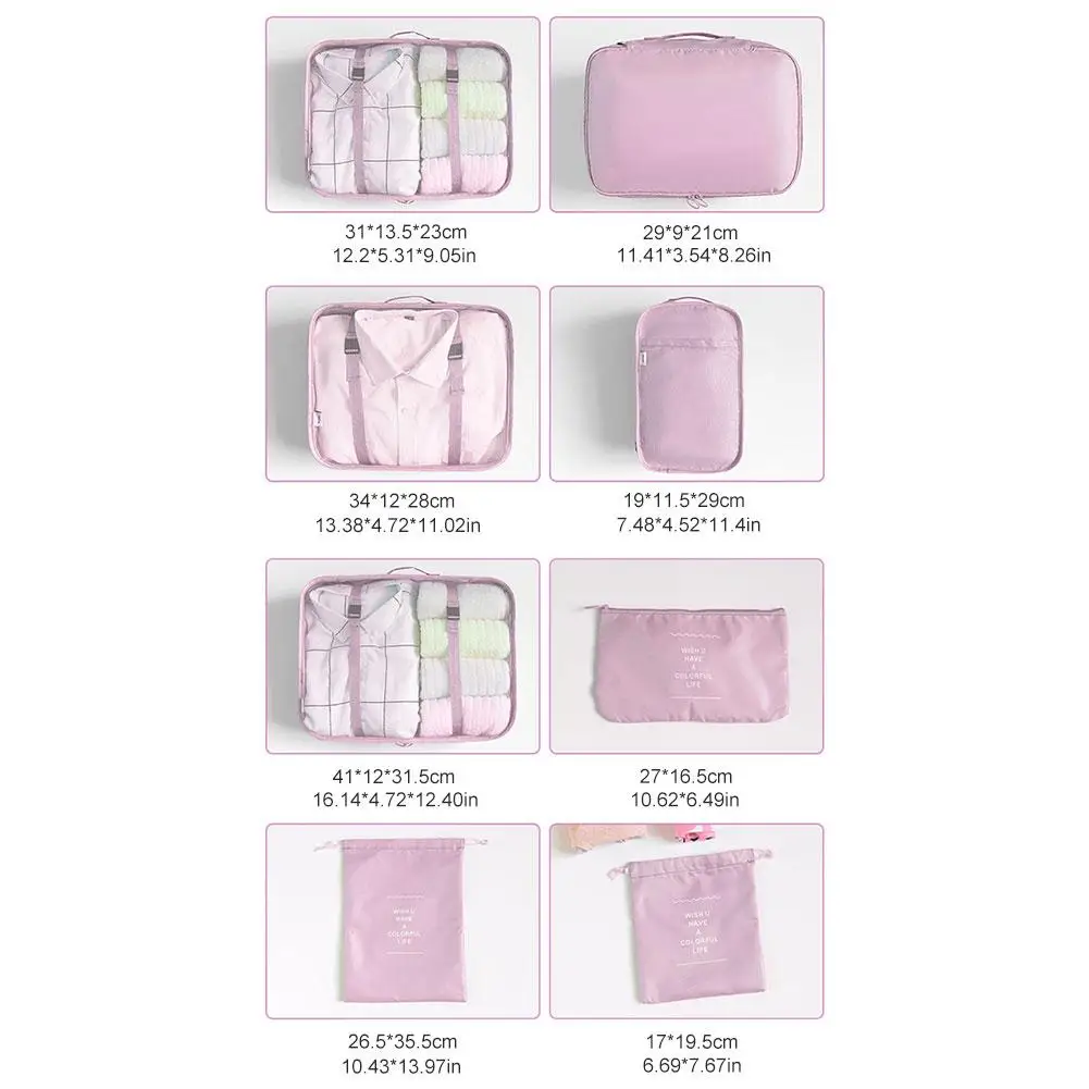 8PCS Travel Storage Bag Clothes Sock Zipper Waterproof Packing Organizers Home Partition Tidy Trave Bags | Дом и сад