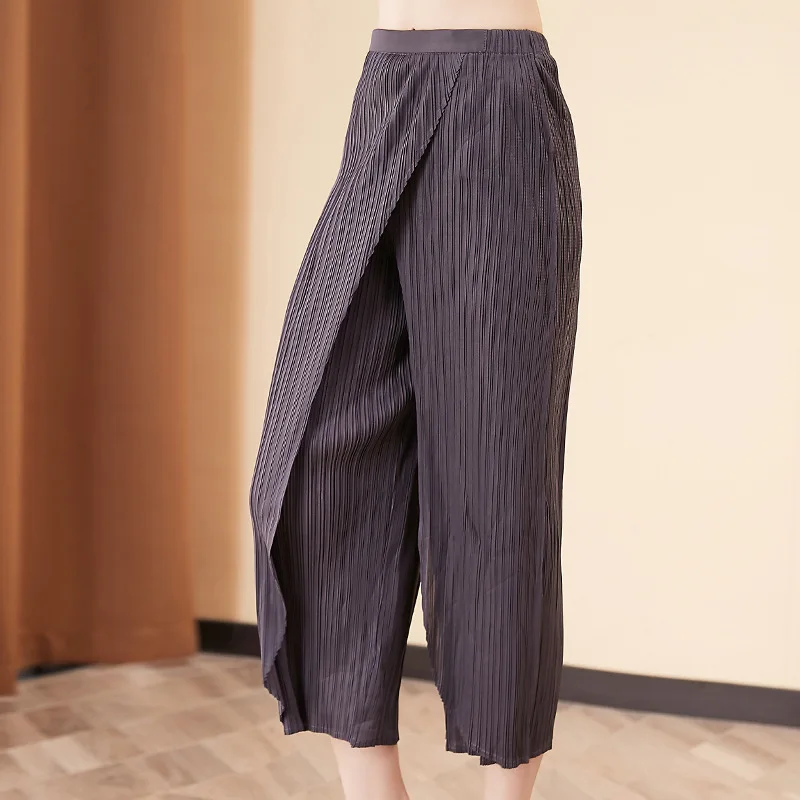 

Spring Summer Women Pleated Fashion New Tidal Trousers Wide Legging Pants