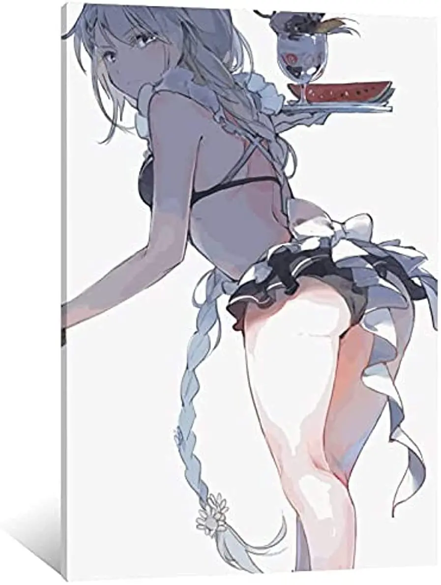 

maayong 18r Sexy Nude Bear Naked Girl Uncensored Anime metal sign DecorativeCanvas Wall Art Living Room metal signs