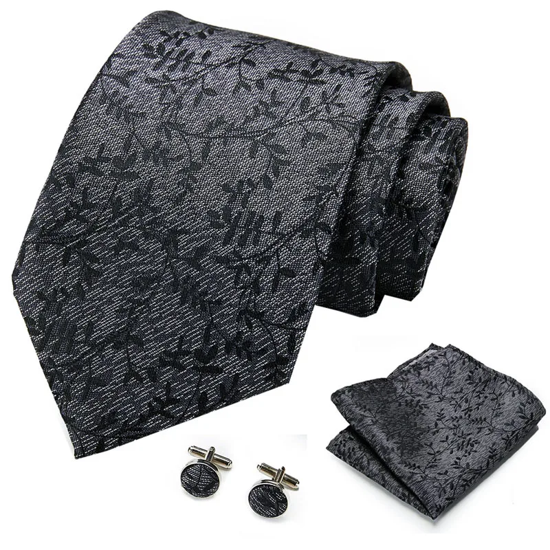 

Мужской галстук из 100% шелка, коричневый жаккардовый тканый галстук + накидка + запонки, набор для официального и свадебного бизнеса