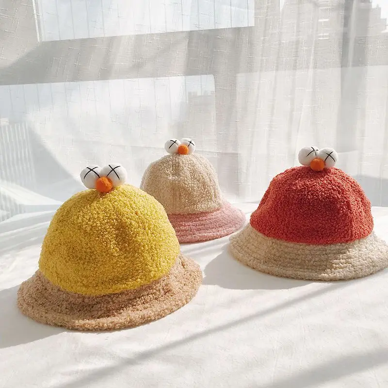 Детская шапка на осень и зиму плюшевая теплая Рыболовная Шапка из плотного