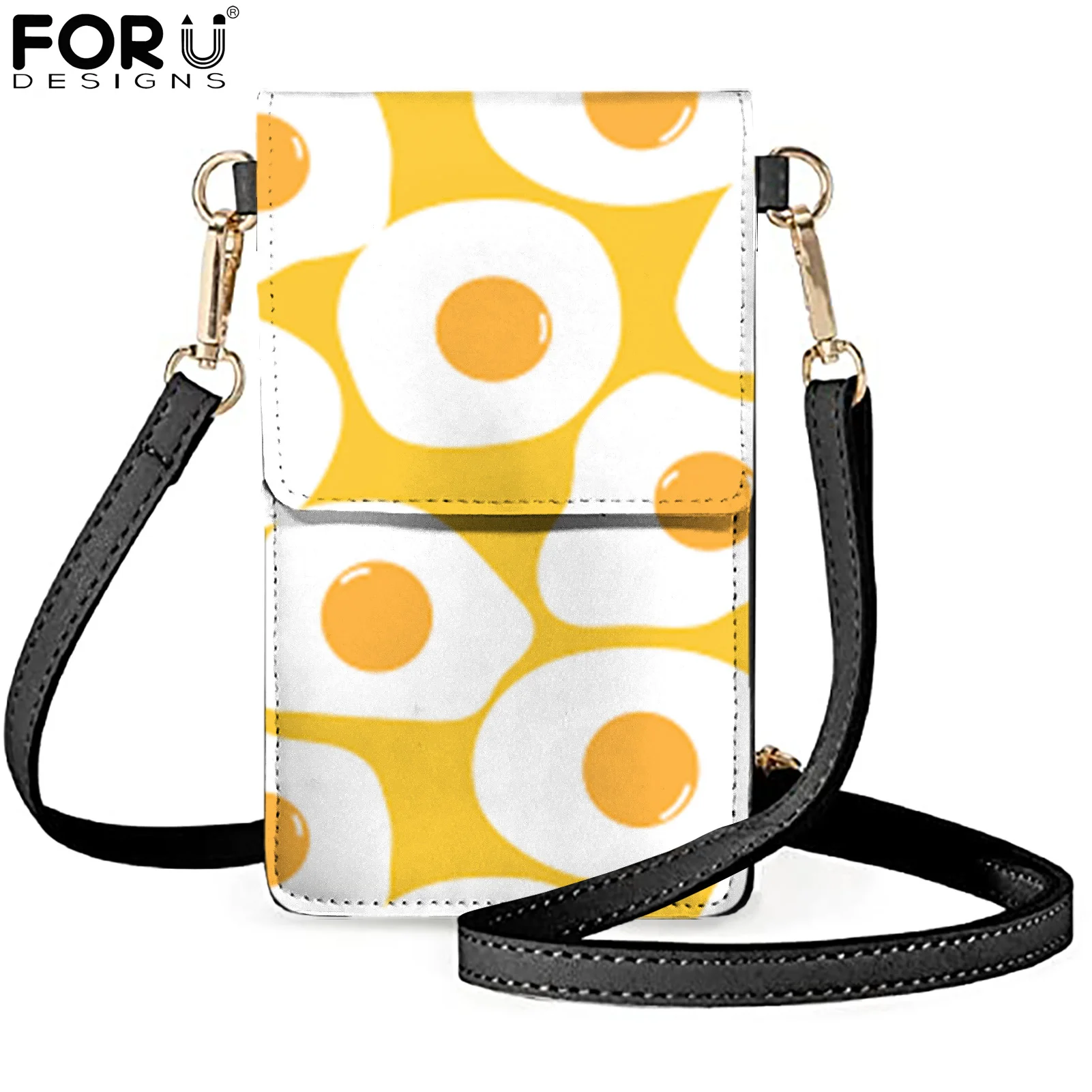 FORUDESIGNS женская модная сумка для телефона с принтом в виде яичницы кожаные сумки