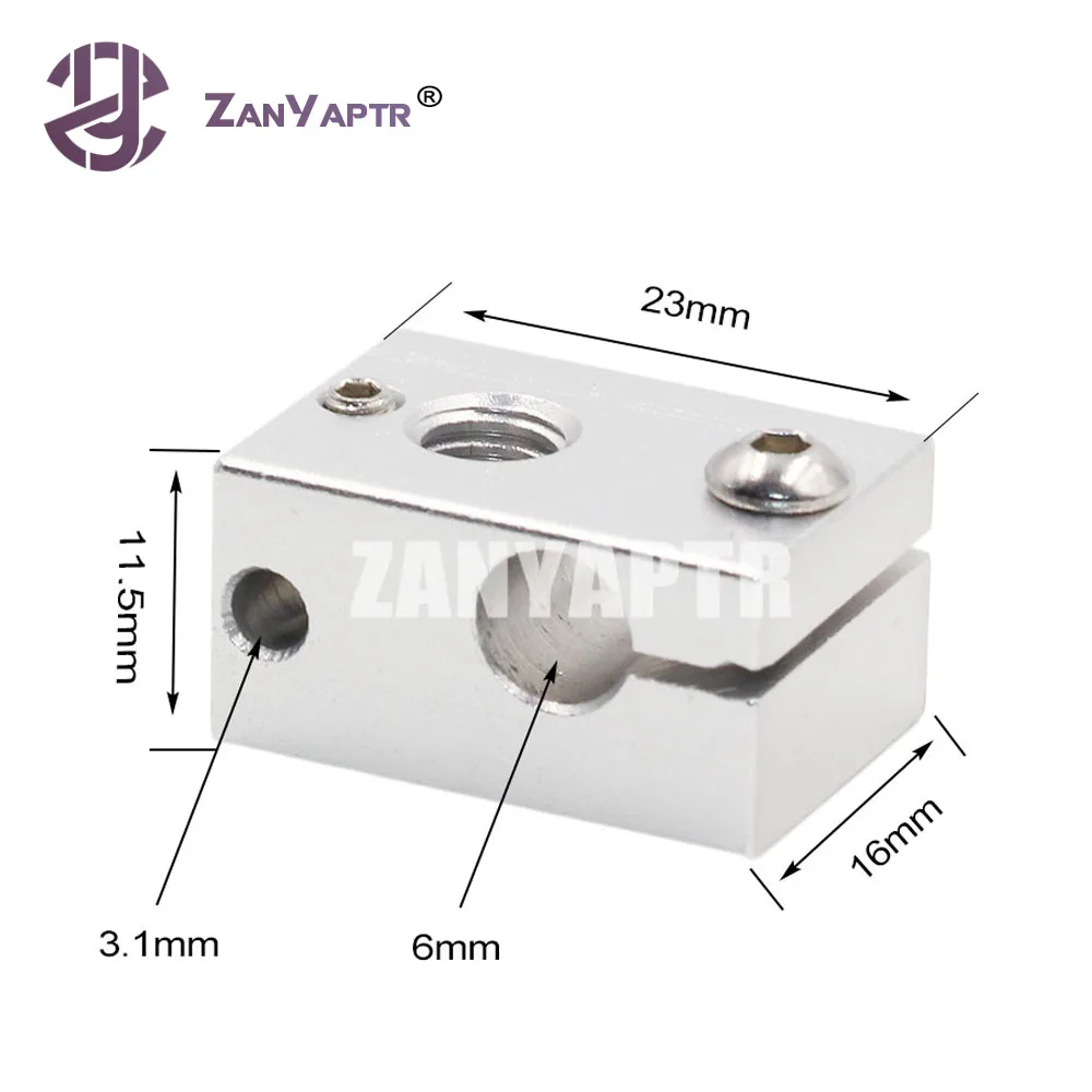 5pcs/lot New Reprap 3D Printer Extruder V6 Aluminum Heater Block All-Metal Extruder For Hotend 23x16x11.5mm Suit for PT100 5pcs/lot New Reprap 3D Printer Extruder V6 Aluminum Heater Block All-Metal Extruder For Hotend 23x16x11.5mm Suit for PT100