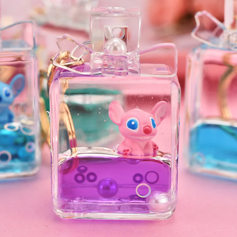 Disney творческий брелок с жидкостью мультфильмы Лило и Стич Симпатичные стежка