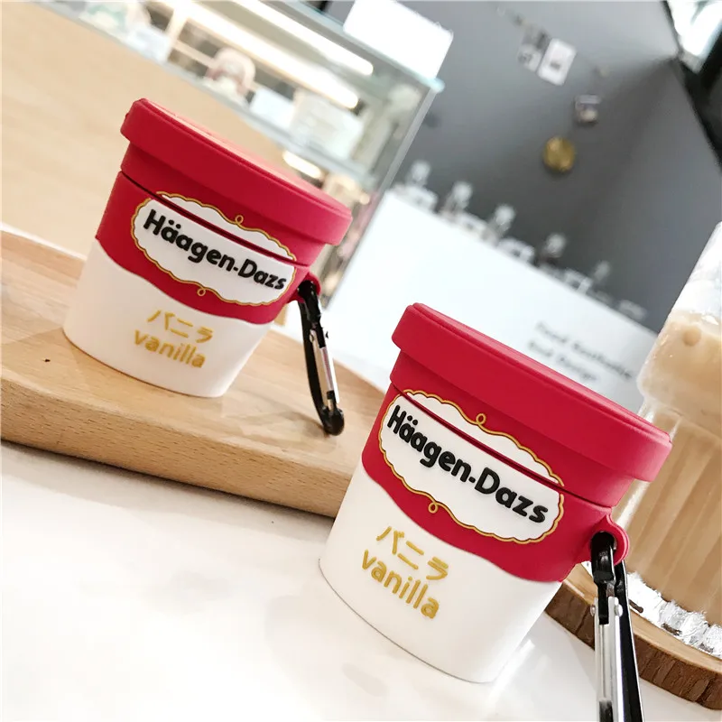 Милый Haagen Dazs мороженого коробка для чашек Беспроводной Bluetooth наушники чехол Airpods 2