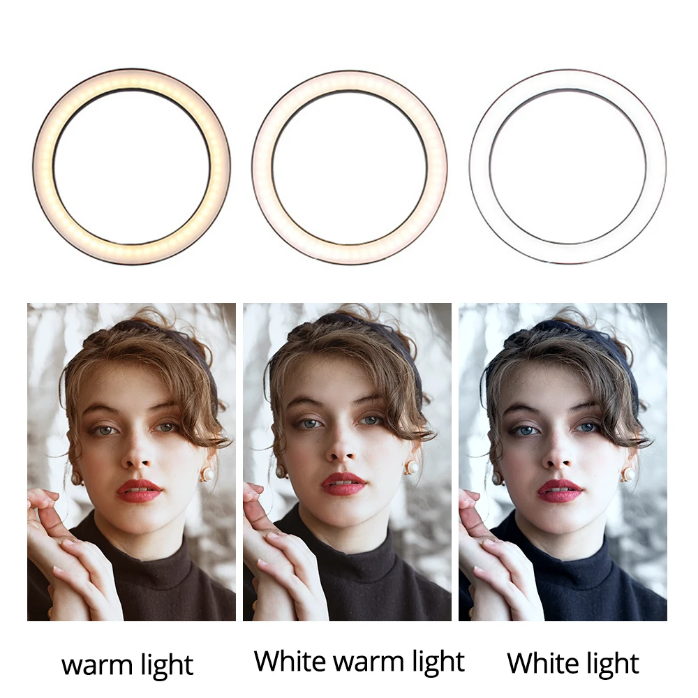 Светодиодный кольцевой светильник 26 см с триподом 210 для камеры настольная лампа