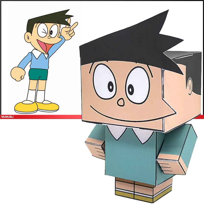 Милая 3D Бумажная мини модель без клея Doraemon Honekawa Suneo резка бумажная Аниме Фигурка