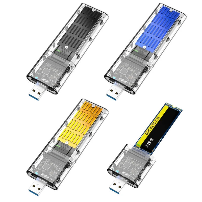 M2 SSD CASE SATA Chassis M.2 To USB 3.0 SSD Adapter For PCIE NGFF SATA M / B Key SSD Disk Box For 2230/2242/2260/2280MM