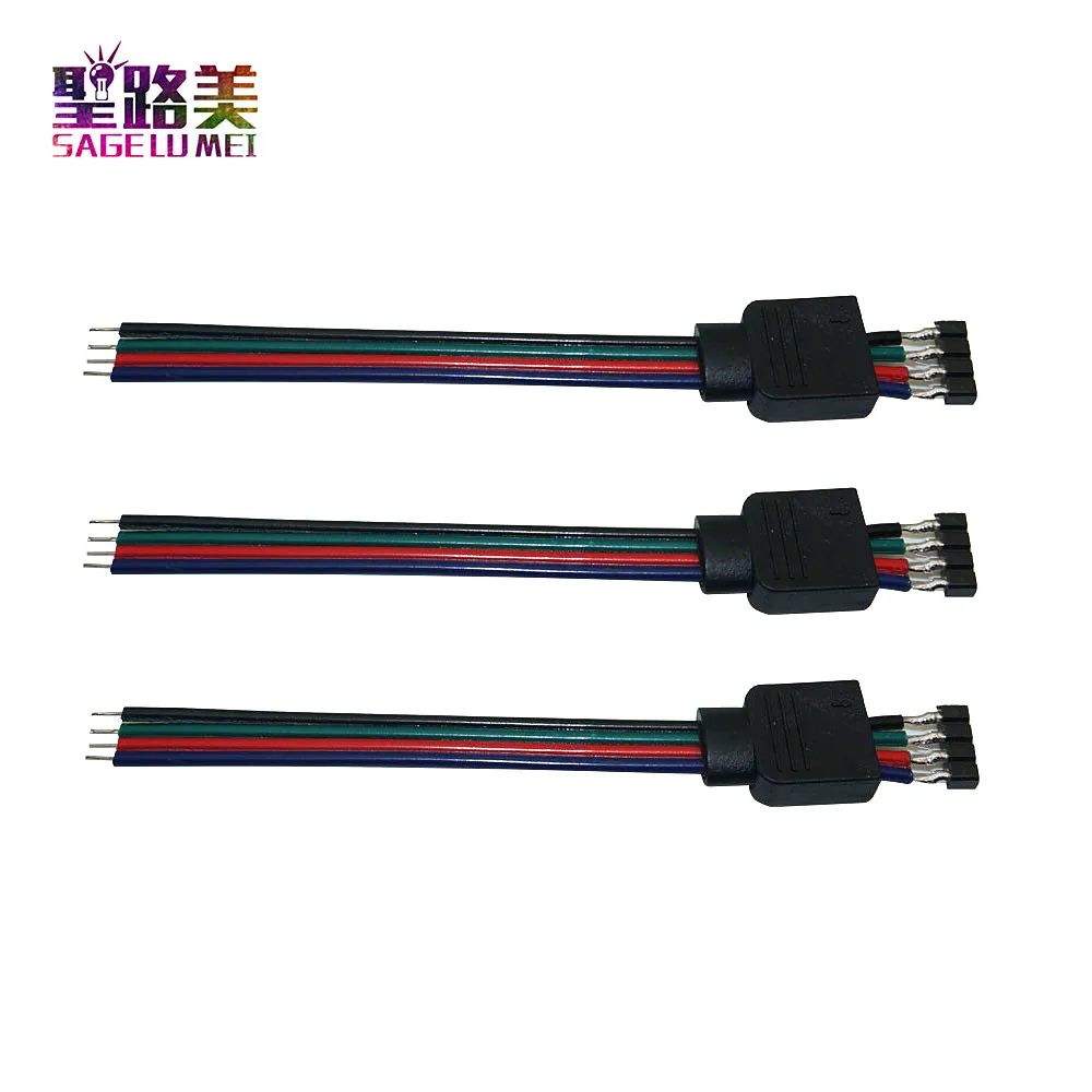 Бесплатная доставка 4 контактный гнездовой Соединительный кабель RGB длиной 10 см