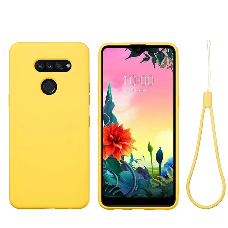 

Fashion Ultra thin Soft Silicone shockproof Back Cover with strap Case For LG K40S K50S K41S K51S K61
