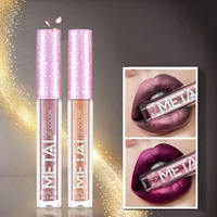 12 colors metallic lip gloss waterproof long lasting non stick lipstick glitter shimmer nude sexy mate beauty lip gloss makeup