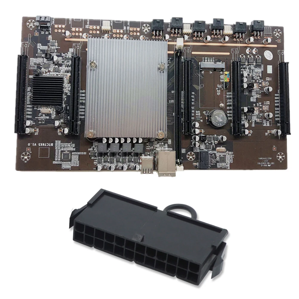 

X79 BTC 60mm Mining Machine Motherboard Kit 5x PCI Express 3.0 8X DDR3 LGA 2011 Pin Miner Board Supports 3060 Graphics Card