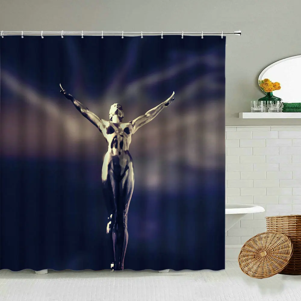 Занавеска для душа с изображением балерины водонепроницаемые разноцветные