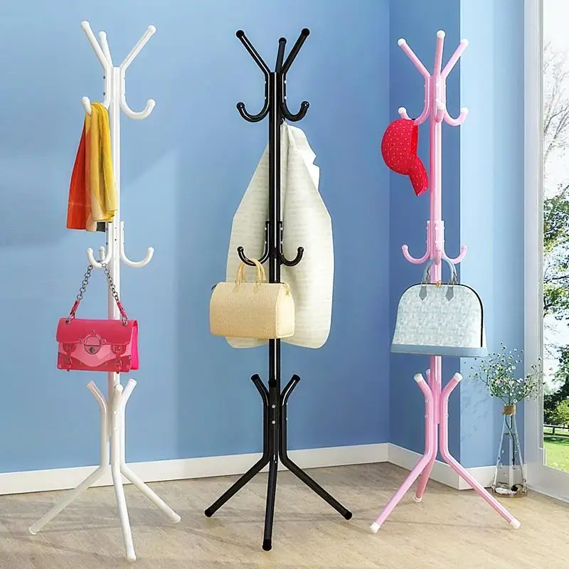 

Floor Standing Display Stand Household Thickened Coat Rack Modern Stereoscopic Carbon Steel Clothing Storage Rack With 9/12 Hook