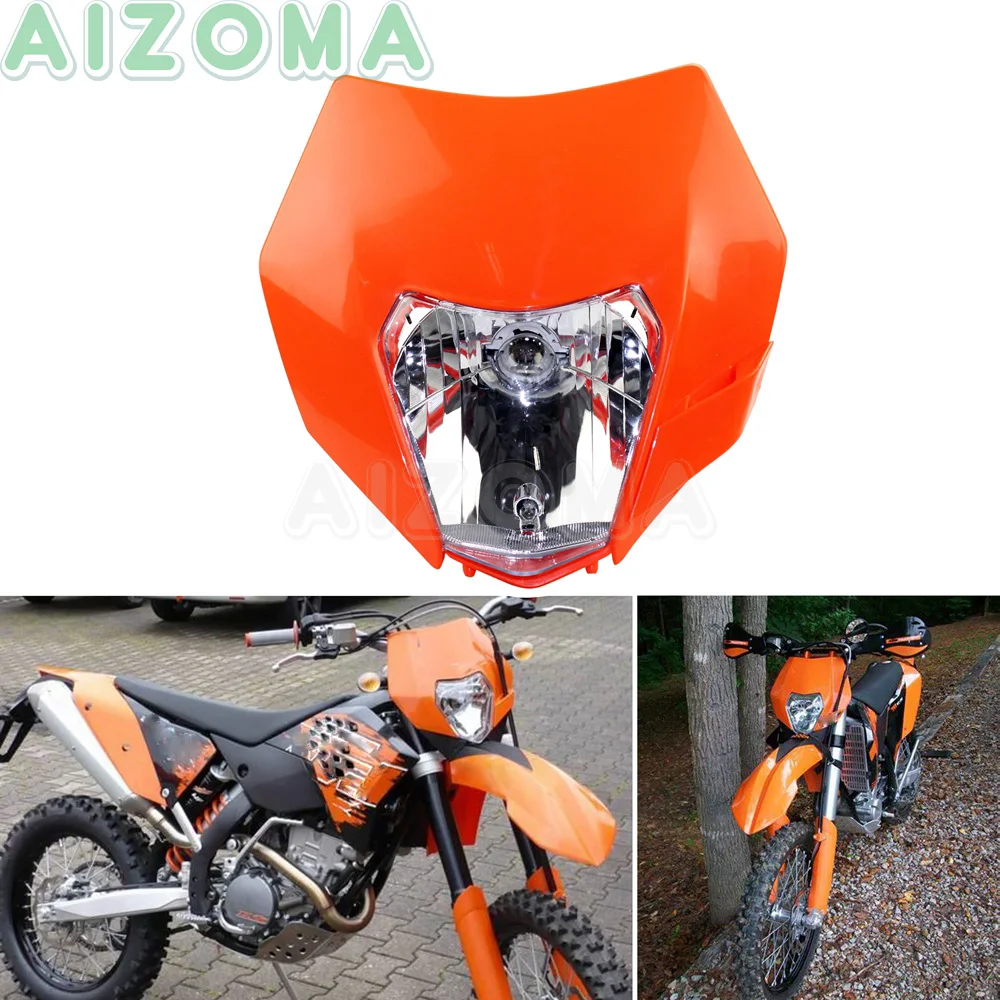 Грязи гоночный фары для мотокросса обтекатель 12v/35 Вт фара Enduro 125 200 350 450 XC EXC SX XCF W 250