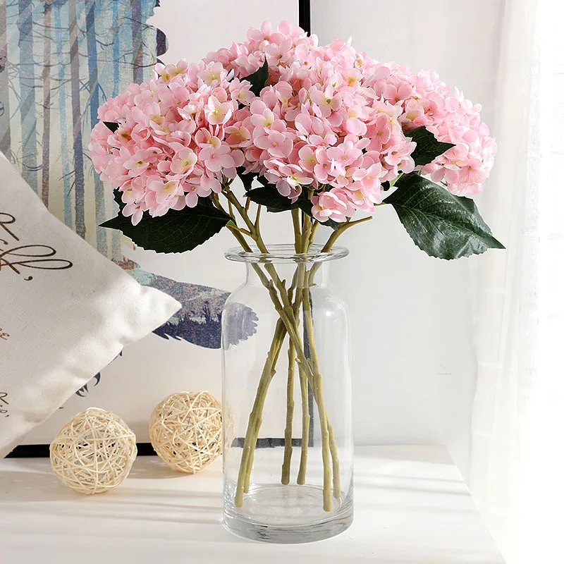

Artificial Silk Hydrangea Wedding Decoration Holding Flowers Single Arrangement Accessories Diy Christmas Vase for Home