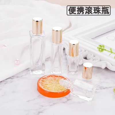 

10pcs 3ml 5ml 10ml transparent Roll On Glass Bottle Amber Glass Essential Oil Bottle Think Glass Vials Sample Test Bottle