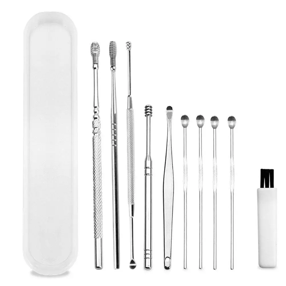 

Ear Cleaning Kit Ear Cleaner Ear Wax Remover Ear Pick Earpick Spoon Care Ear Clean Tool Earpick Wax Remover 6/10/9pcs Ear Pick