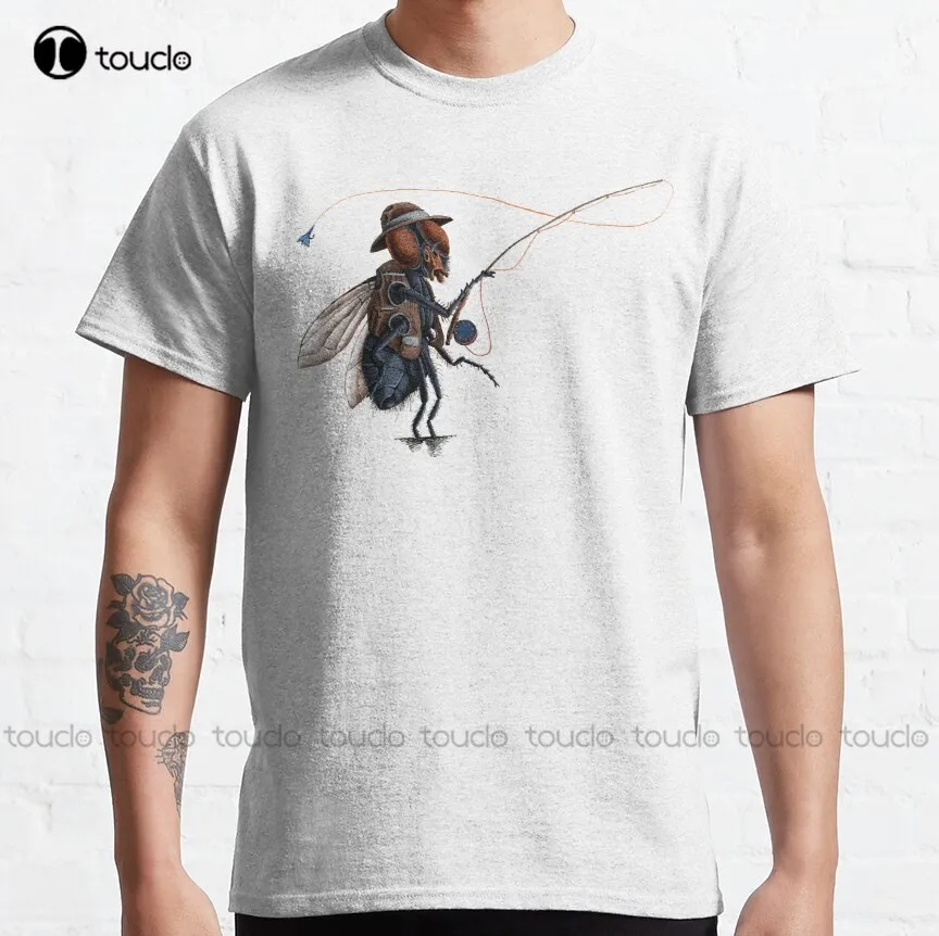 

Классическая футболка для ловли нахлыстом, рубашка с ужасом, индивидуальная футболка для подростков унисекс с цифровой печатью, модная заб...