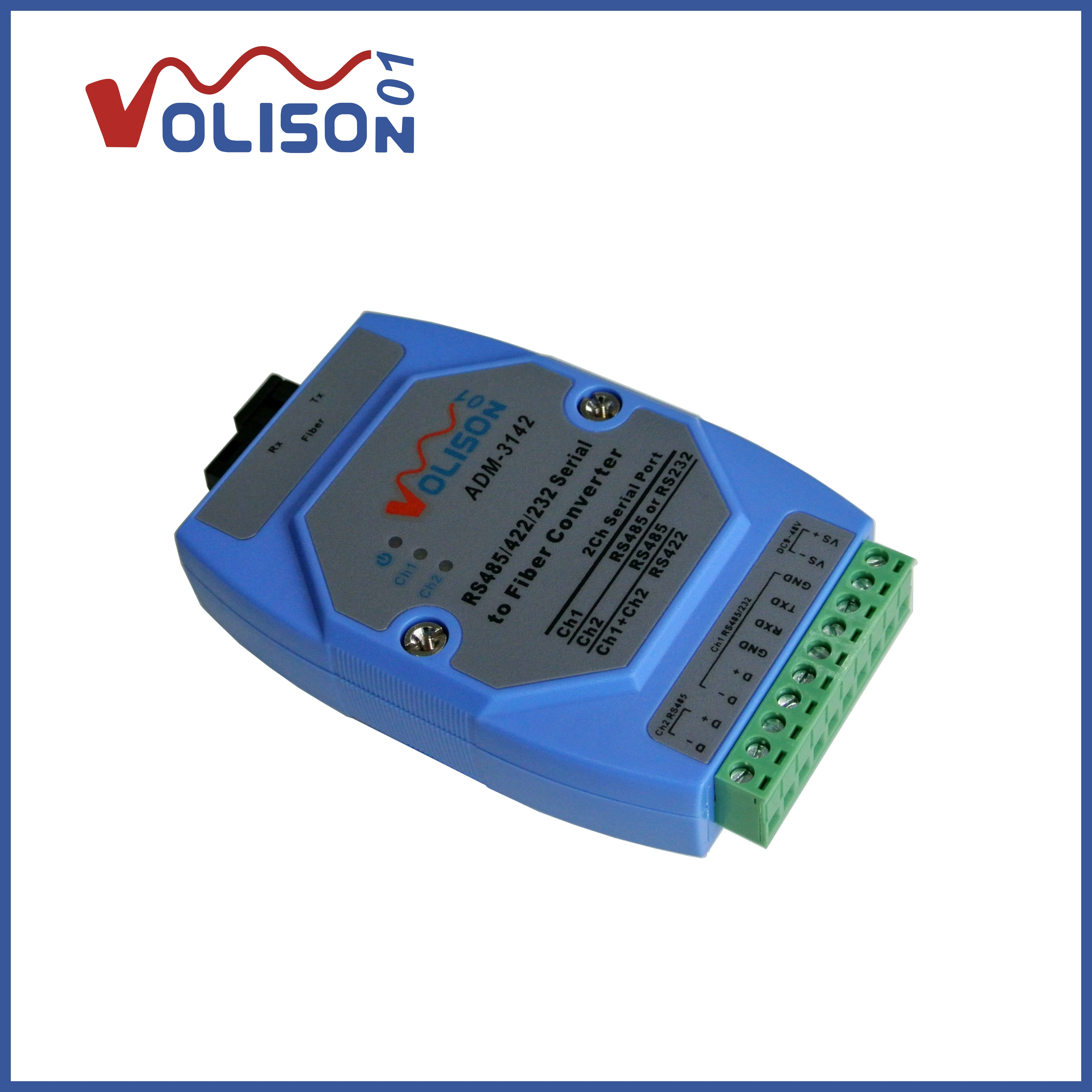 ADM-3142 2-сторонний 485 в RS485 двухсторонний оптический трансивер 24 В рельсовый