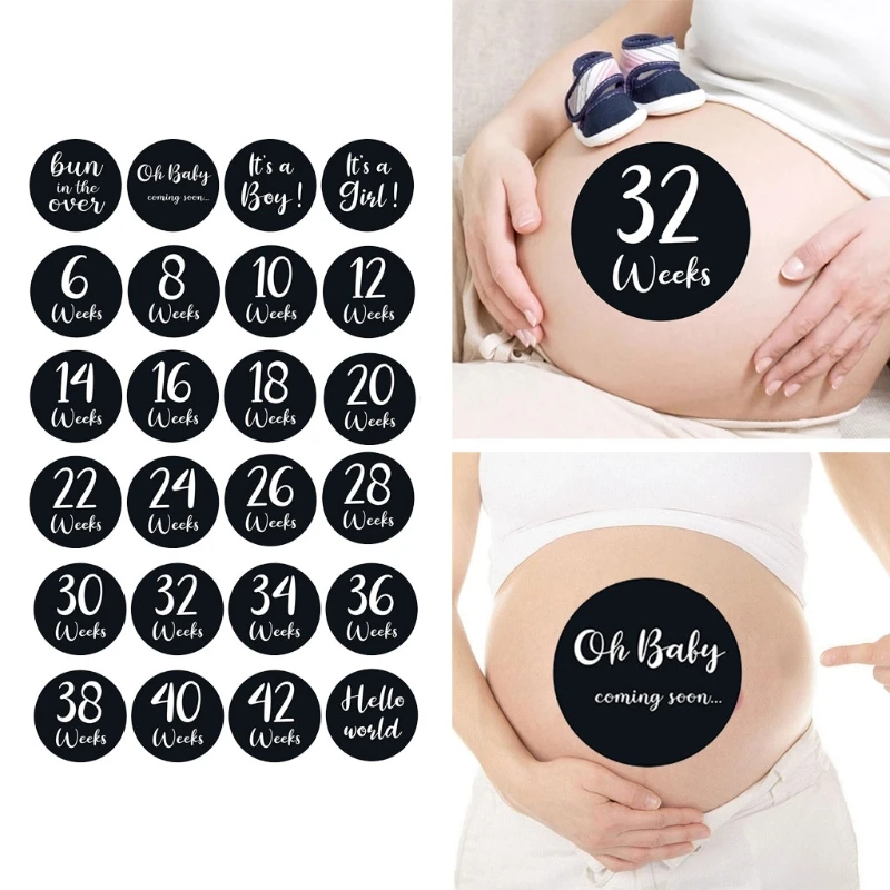 

24 Pcs/Set Newborn Baby Monthly Stickers Milestone Memories Photo Props Baby Pregnant Women Monthly Photograph Stickers