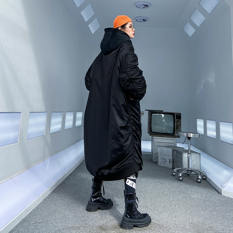 XITAO черная парка большого размера модная новинка 2019 зимнее повседневное пальто с