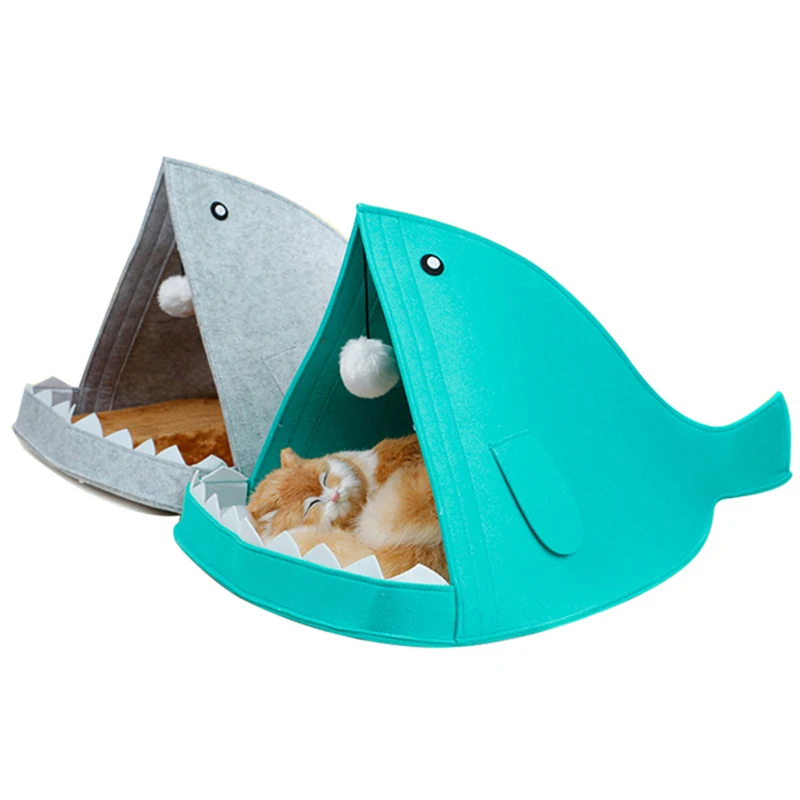 Funny Shark Shape Pet Dog Cat Bed House Mat Durable Kennel Doggy Puppy Cushion Basket Warm Portable Supplies | Дом и сад